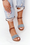 Wedge Sandals With Braids Blue Tenerife