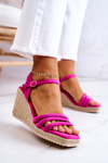 Suede Wedge Sandals Pink Louisiana