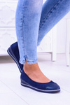 Material Dark blue Ballerinas with platform Elleni