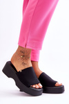 Women's Platform Slippers Black Carmela