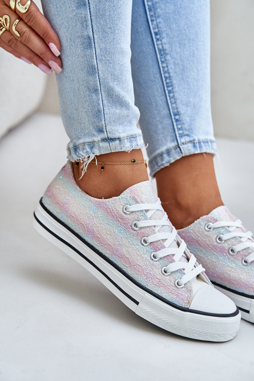 Damskie Trampki Ozdobione Cekinami Multikolor Nolrina