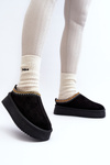 Slippers with Thick Sole in Black Eco Suede Sylva