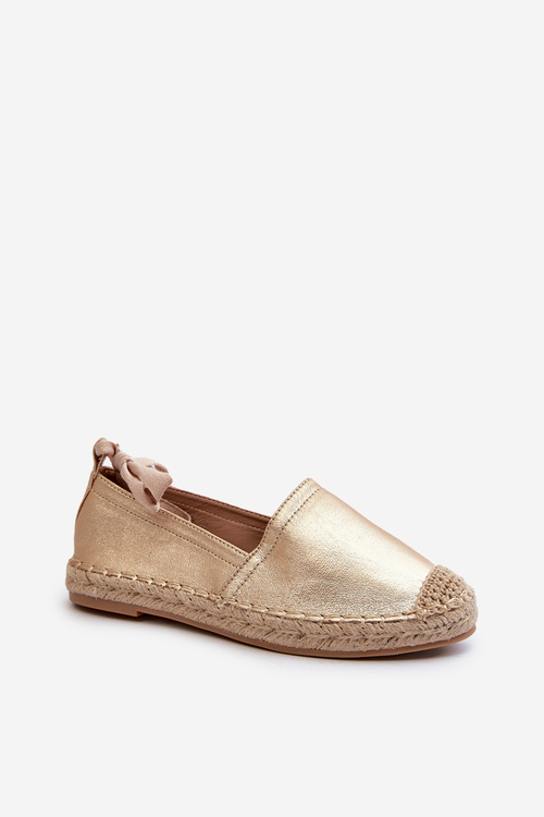 Tied Eco Leather Espadrilles in Gold Ismanne