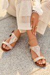 Flat Women's Sandals with Decoration S.Barski KV27-051 Gold