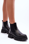 Leather Massive Boots Ankle Boots Black Orryss