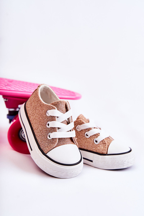 Children's Sneakers Tied Rose Gold Wella