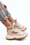 Women's Lined Sport Shoes Laced Beige Dejana