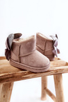 Girls' Warm Snow Boots With Bows grey Meriva