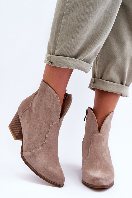 Suede Cowboy Boots Lewski EV28 Beige