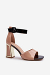 Beige Patent Sandals With Stiletto Heel Adrianu