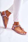 Comfortable Women's Sandals Flip-Flops With Ornaments Violet Briven