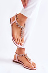 Comfortable Women's Sandals Flip-Flops With Ornaments Pink Briven