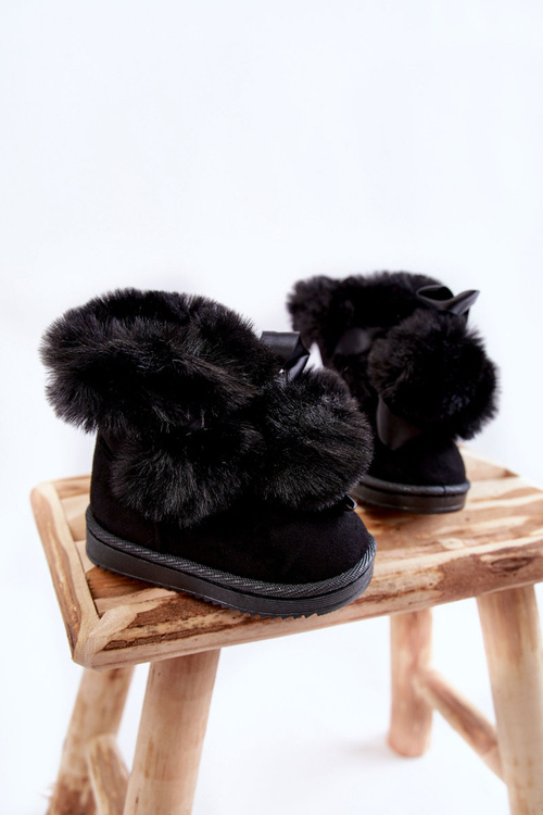Children's Youth Warm Snow Boots Black Roofy