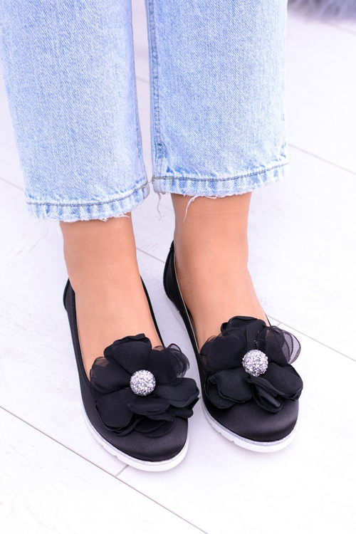 Velvet Fumiko Large Flower Pattern Ballerinas