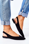 Suede Pointed Toe Ballerinas Black Daisy