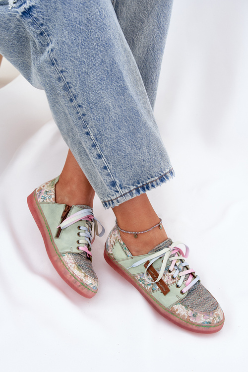 Leather Women's Shoes Maciejka 06791-09 Light Green