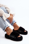Women's Furry Slippers Black Biella