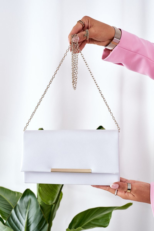 Elegancka Kopertówka Z Łańcuszkiem Szara