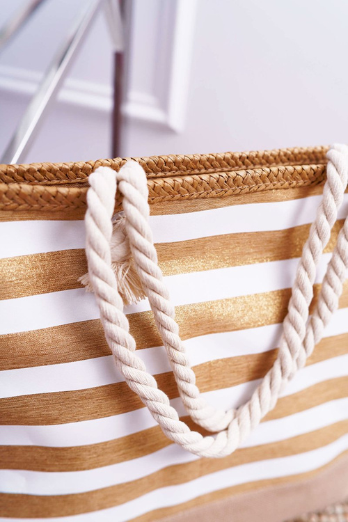 Large Beach Bag Shopper Handbag Gold