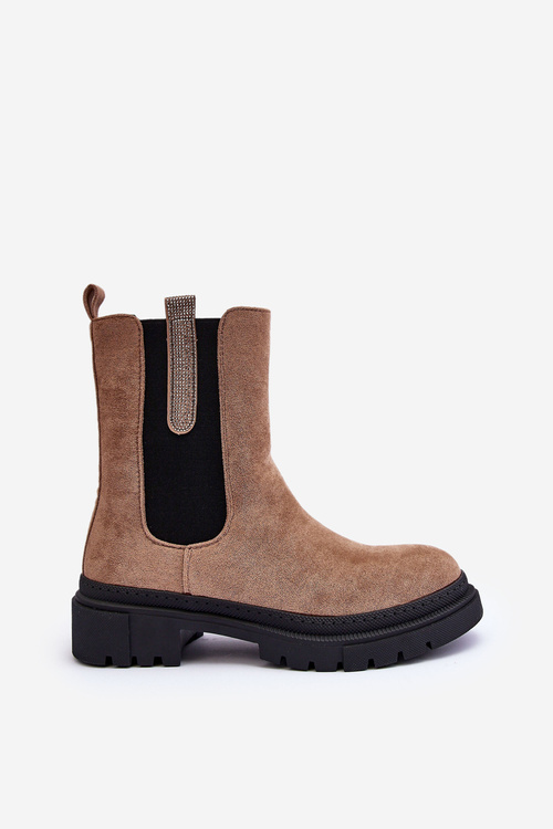 Women's Leather Ankle Boots Beige Alexetta