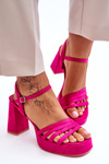 Women's Suede Platform Sandals Fuchsia Verda