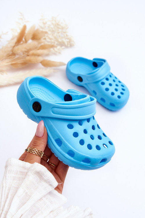Baby Foam Crocs Slides Light Blue Percy