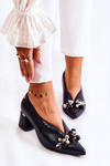 Leather Pumps With Decoration Laura Messi 2487 Black