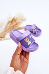 Light Children's Slides Sandals With Animal Motif Violet Rico 