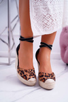 Women's Platform Sandals Linen Leopard Canterola