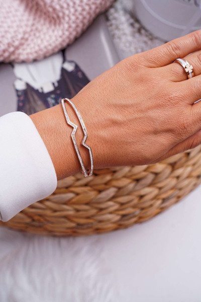 Women's Steel Bracelet With Zircons Rose Gold Grenn