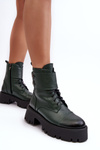 Leather Ankle Boots Women's Green Lemar Anceria