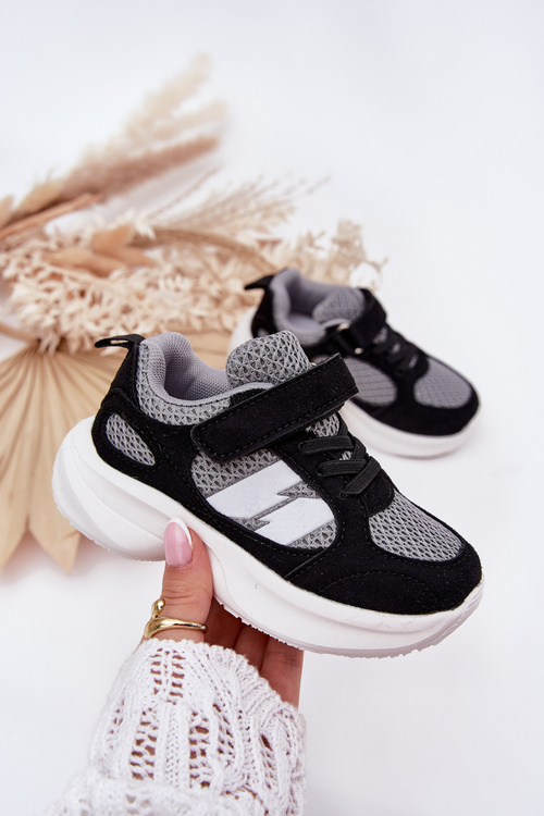 Sportowe Buty Dziecięce Sneakersy Czarno-Szare Selinea 