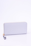 Large Ladies Striped Gray Wallet Gold Plated Hardware