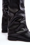 Women's Over-the-Knee Boots with Sheepskin Type Fleece Black Bellama