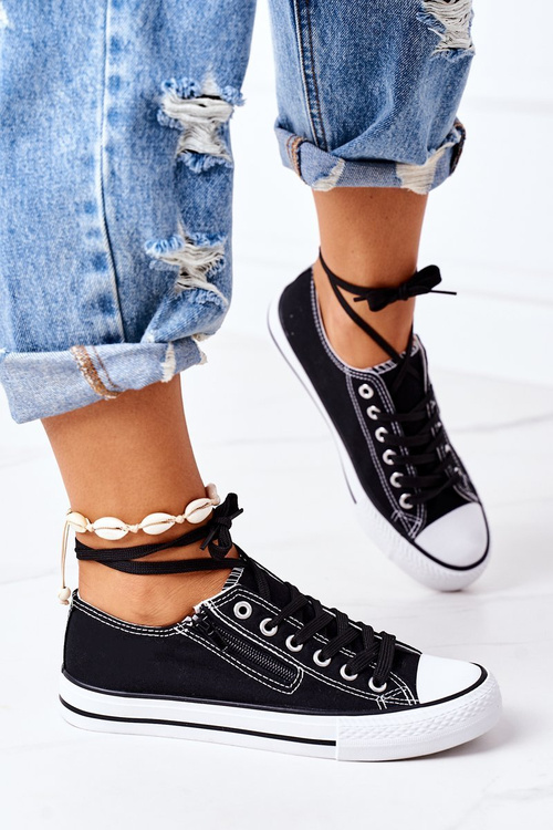 Women's Sneakers With A Zipper Black Malani