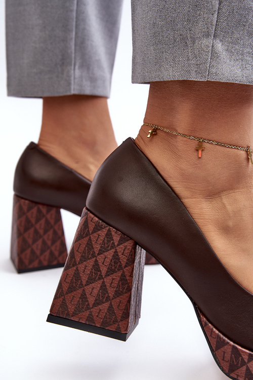 Leather Heels On The Stiletto Laura Messi 259/236-820 Brown