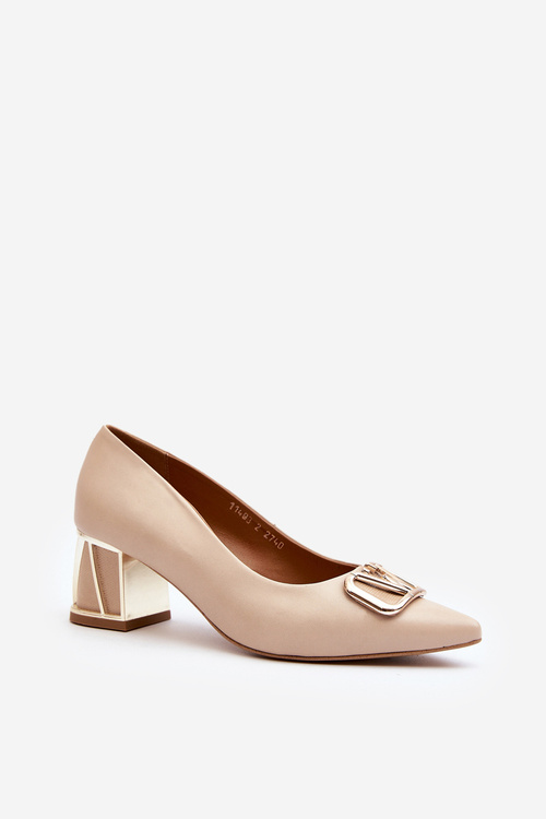 Elegant Pumps with Ornament Laura Messi 2740 Beige