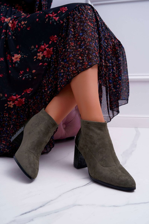 Women's Suede Stiletto Boots Khaki Ferrous