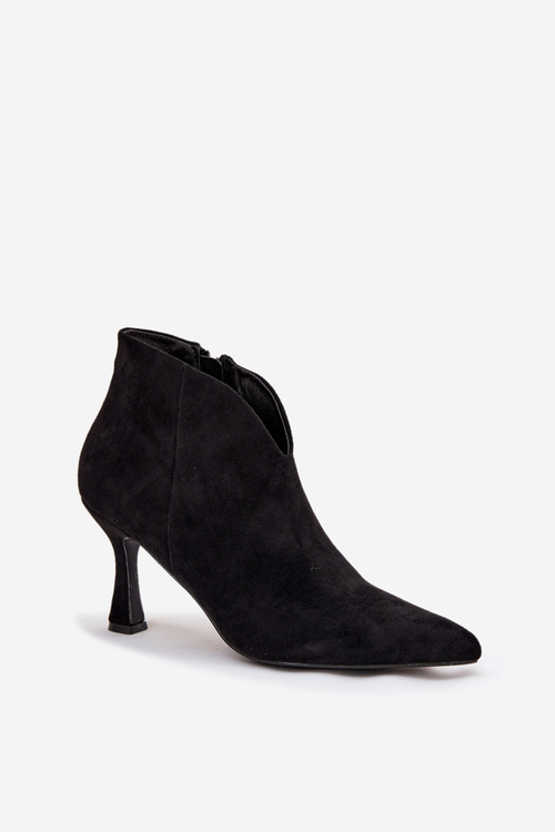 Low Women's Heeled Boots Eco Suede Black Jolivra