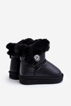Lined Snow Boots with Fur Black Bessie