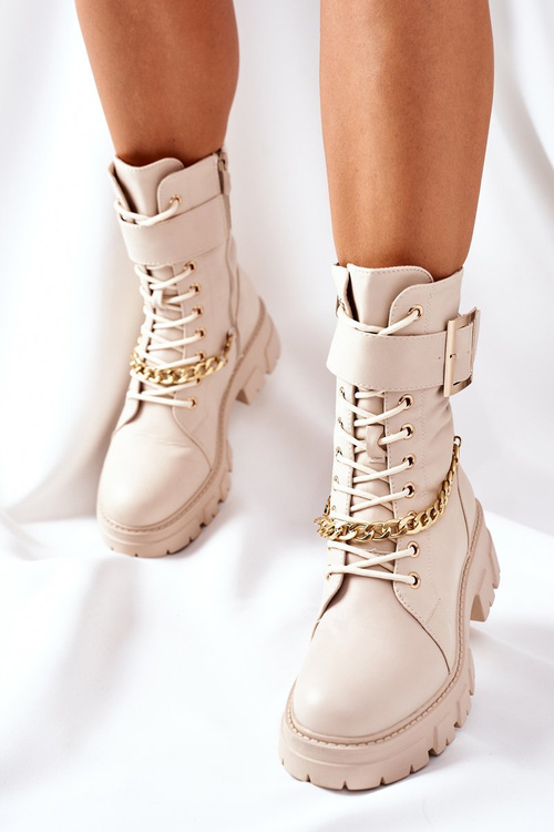 High Boots on a Massive Platform Beige Tanaros