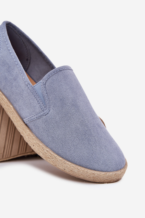 Męskie Espadryle Tenisówki Plecionka Eko Zamsz Niebieskie Lunaria