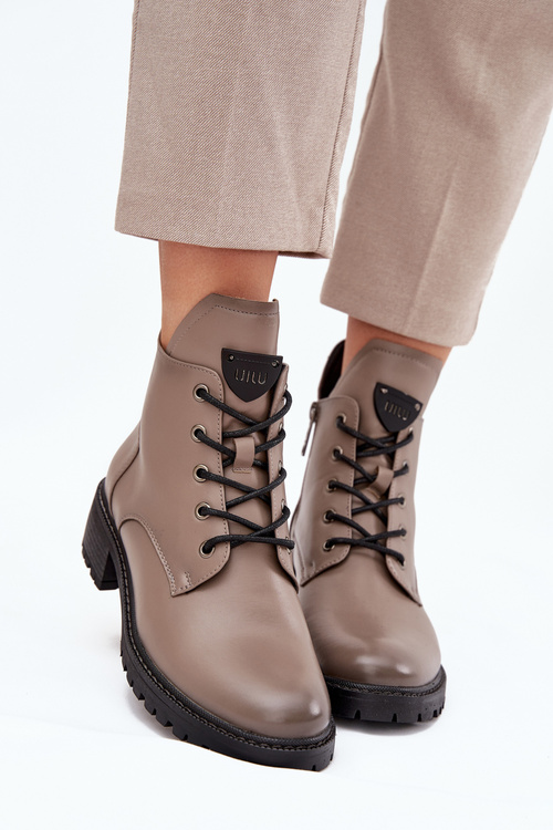 Insulated Women's Block Heel Boots Vinceza 58609 Grey