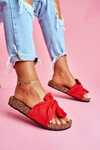 Women's Cork Flip Flops Cardboard Red Felis