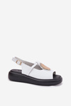 Sandały Damskie Skóra Naturalna Eleganckie Białe S.Barski GR51-603