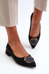 Low-Heeled Court Shoes Made of Eco Suede S.Barski KV27-037 Black