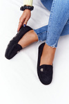 Women's Suede Loafers Black Madelyn