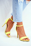 High Heel Suede Sandals Yellow Liberty