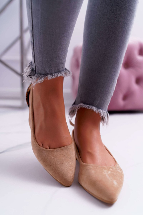 Lu Boo Balerinas Pointed Suede Beige Better