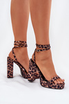 Women's Heeled Sandals with Strap Leopard Fevenne